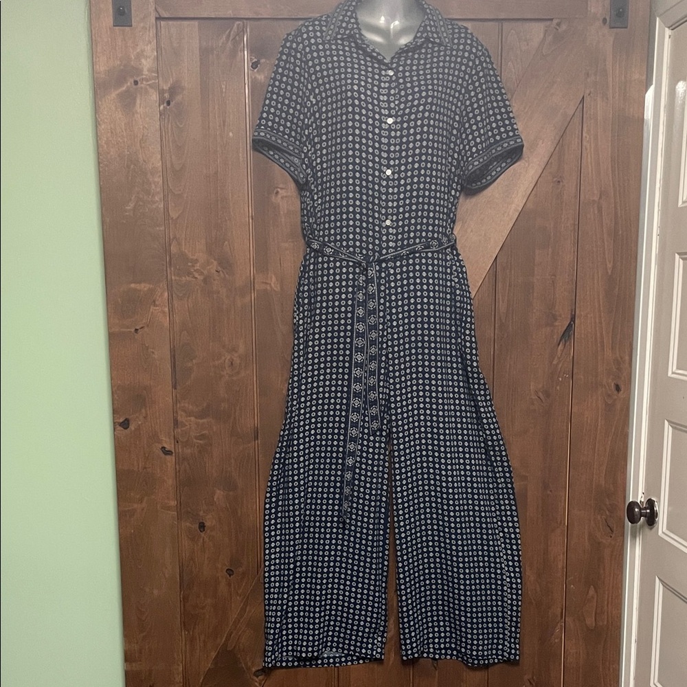 Max Studio Navy Wide Leg Jumpsuit